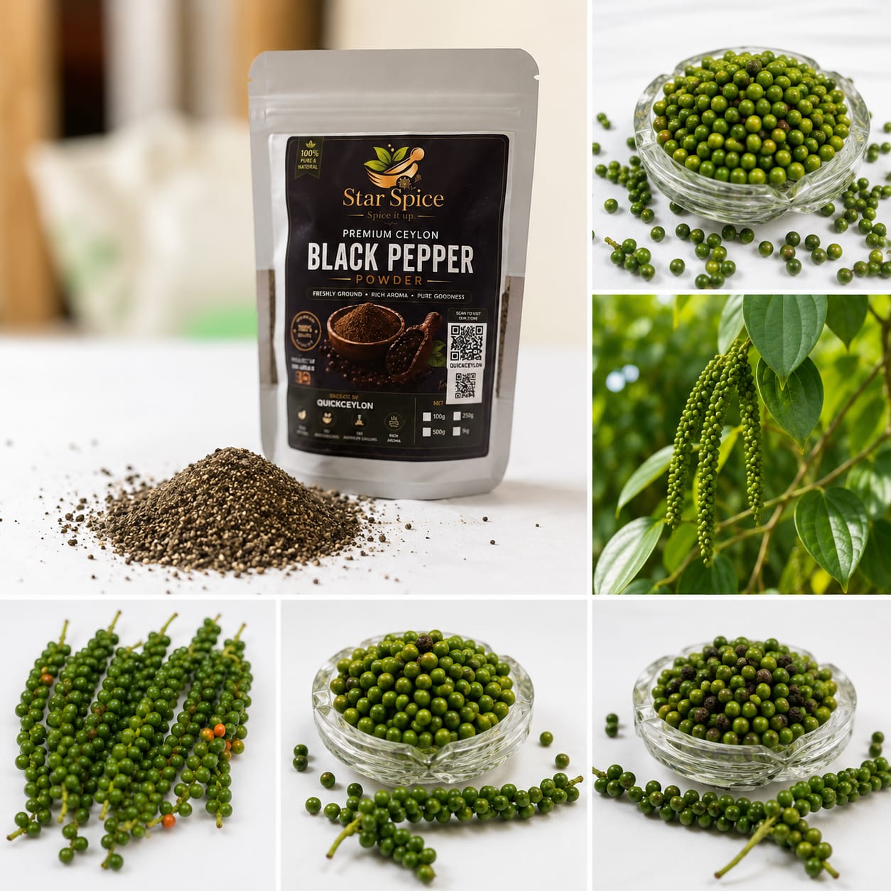 Ceylon Black Pepper Powder | Sun-Dried & Pure | Quick Ceylon