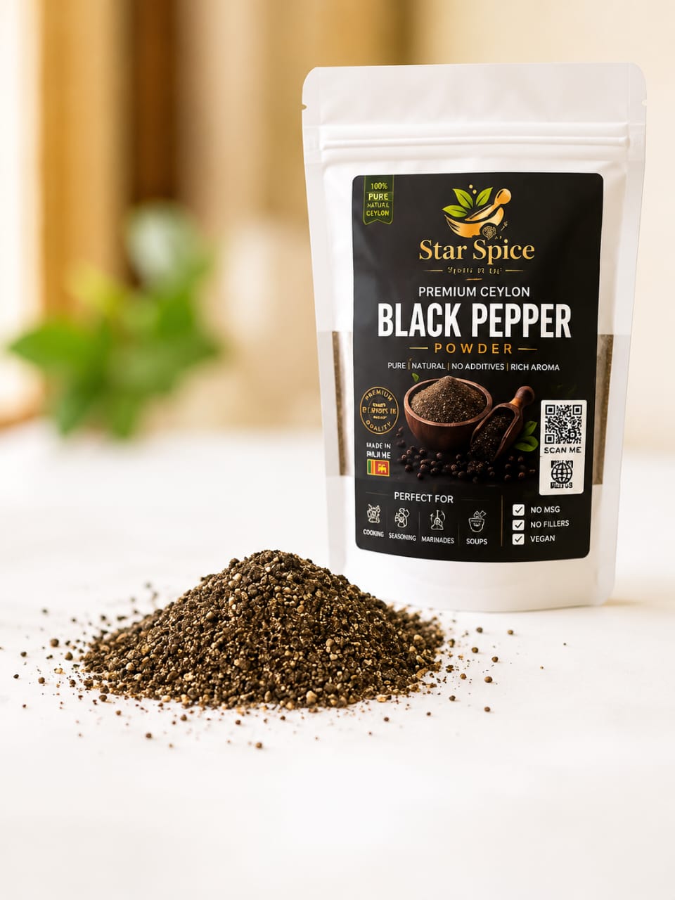Ceylon Black Pepper Powder | Sun-Dried & Pure | Quick Ceylon